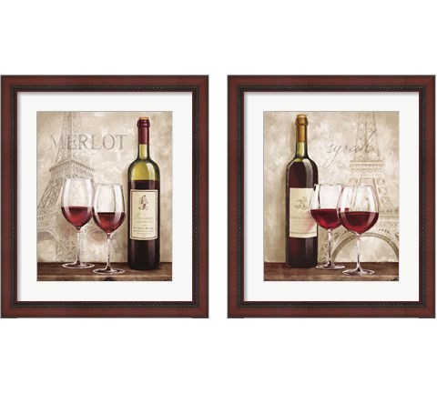 Wine in Paris 2 Piece Framed Art Print Set by Janelle Penner