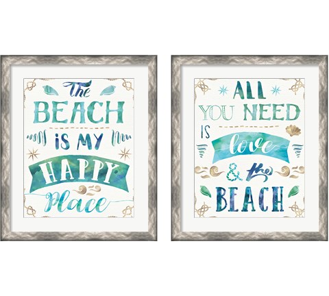 Love and the Beach 2 Piece Framed Art Print Set by Jess Aiken