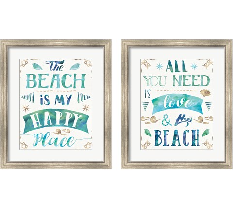 Love and the Beach 2 Piece Framed Art Print Set by Jess Aiken