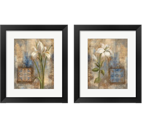 Flower and Tile 2 Piece Framed Art Print Set by Silvia Vassileva