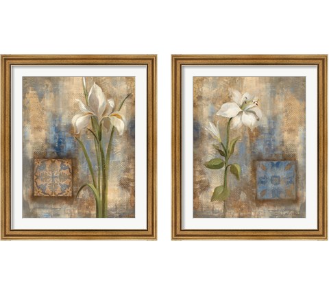 Flower and Tile 2 Piece Framed Art Print Set by Silvia Vassileva