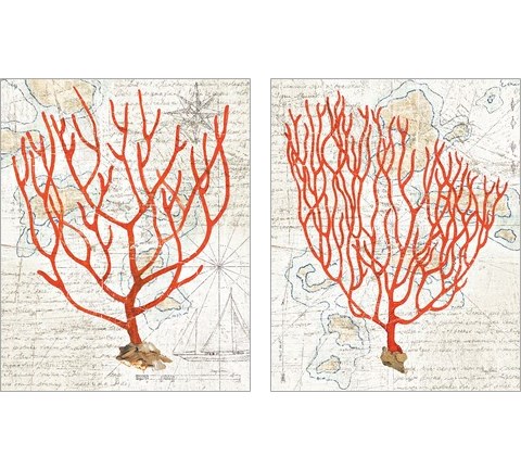Textured Coral 2 Piece Art Print Set by Avery Tillmon