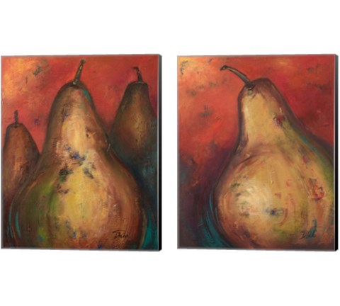 Pear 2 Piece Canvas Print Set by Patricia Pinto