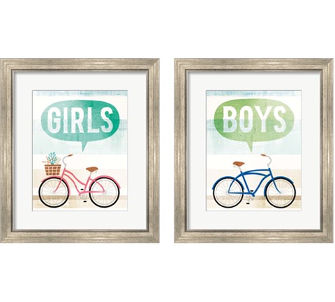 Beach Cruiser 2 Piece Framed Art Print Set by Michael Mullan