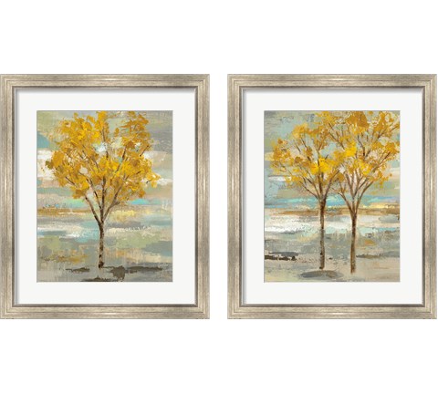 Golden Tree and Fog 2 Piece Framed Art Print Set by Silvia Vassileva