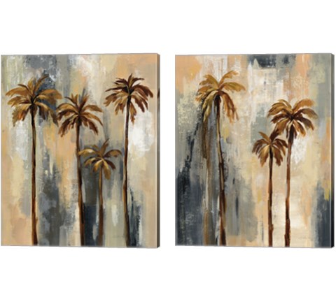 Palm Trees 2 Piece Canvas Print Set by Silvia Vassileva