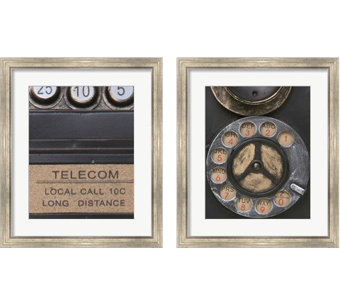 Old Vintage Pay Phone 2 Piece Framed Art Print Set