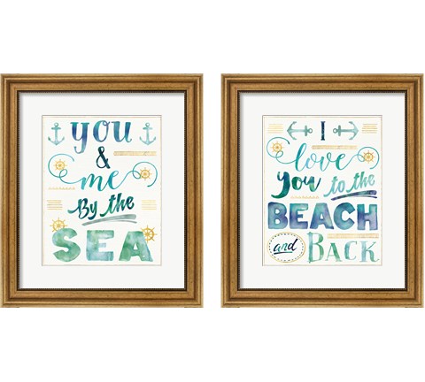 Coastal Words 2 Piece Framed Art Print Set by Jess Aiken
