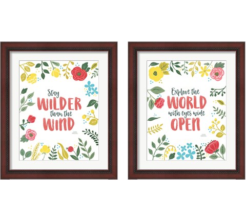 Wildflower Daydreams on White 2 Piece Framed Art Print Set by Laura Marshall