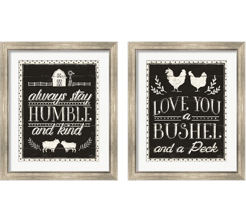 Country Thoughts  Black 2 Piece Framed Art Print Set by Janelle Penner