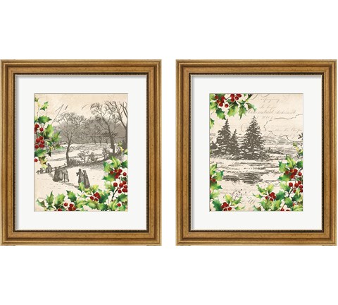 Vintage Holiday 2 Piece Framed Art Print Set by Katie Pertiet