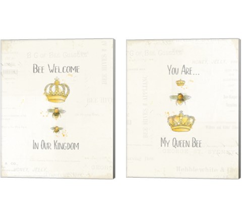 Bee and Bee  2 Piece Canvas Print Set by Katie Pertiet