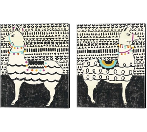 Party Llama 2 Piece Canvas Print Set by Chariklia Zarris