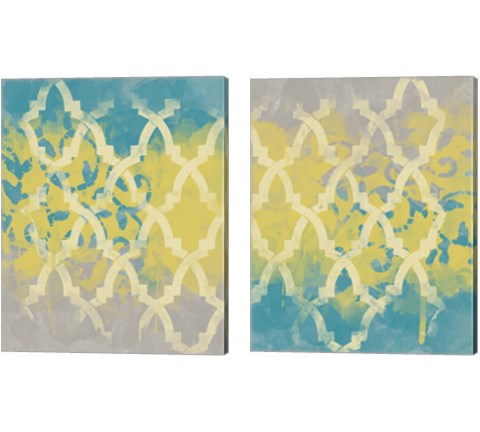 Yellow in the Middle  2 Piece Canvas Print Set by Alonzo Saunders