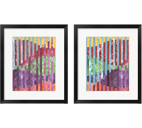 Quilted Monoprints 2 Piece Framed Art Print Set by Regina Moore