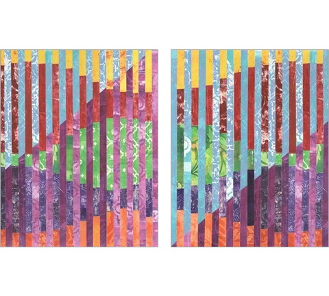 Quilted Monoprints 2 Piece Art Print Set by Regina Moore