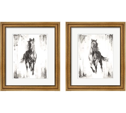 Rustic Black Stallion 2 Piece Framed Art Print Set by Ethan Harper