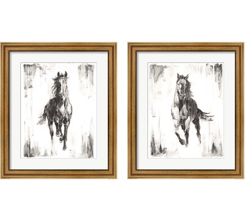 Rustic Black Stallion 2 Piece Framed Art Print Set by Ethan Harper