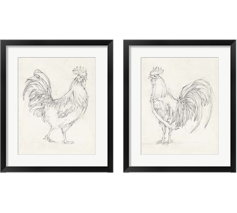 Rooster Sketch 2 Piece Framed Art Print Set by Ethan Harper