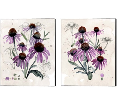 Purple Wildflowers 2 Piece Canvas Print Set by Jennifer Parker