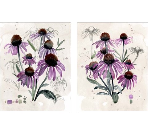 Purple Wildflowers 2 Piece Art Print Set by Jennifer Parker