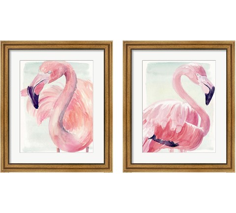 Pastel Flamingo 2 Piece Framed Art Print Set by Jennifer Parker