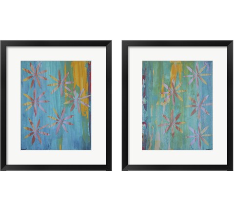 Stained Glass Blooms 2 Piece Framed Art Print Set by Natalie Avondet