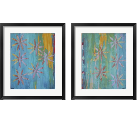 Stained Glass Blooms 2 Piece Framed Art Print Set by Natalie Avondet