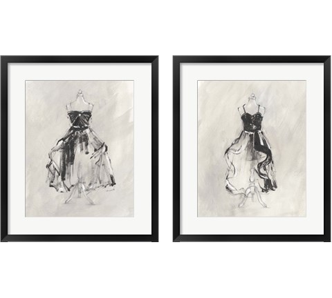 Black Evening Gown 2 Piece Framed Art Print Set by Ethan Harper