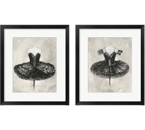 Black Ballet Dress 2 Piece Framed Art Print Set by Ethan Harper