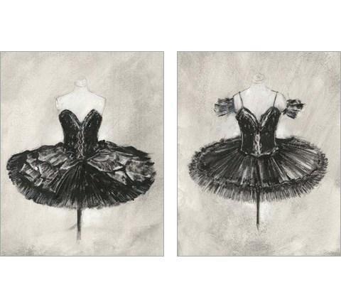 Black Ballet Dress 2 Piece Art Print Set by Ethan Harper