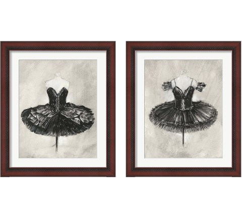 Black Ballet Dress 2 Piece Framed Art Print Set by Ethan Harper