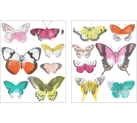 Chromatic Butterflies 2 Piece Art Print Set by June Erica Vess