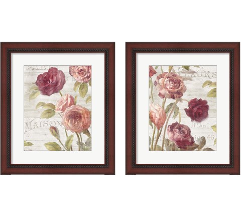 French Roses 2 Piece Framed Art Print Set by Danhui Nai