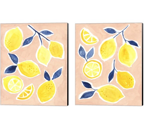 Lemon Love 2 Piece Canvas Print Set by Victoria Borges