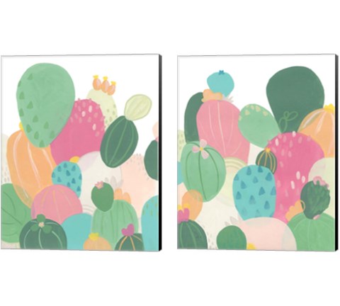 Cactus Confetti 2 Piece Canvas Print Set by June Erica Vess
