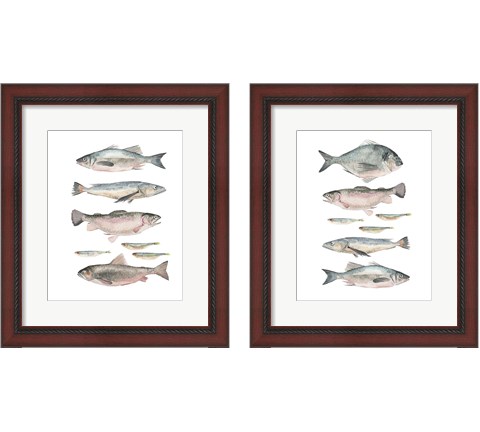 Fish Composition 2 Piece Framed Art Print Set by Emma Scarvey
