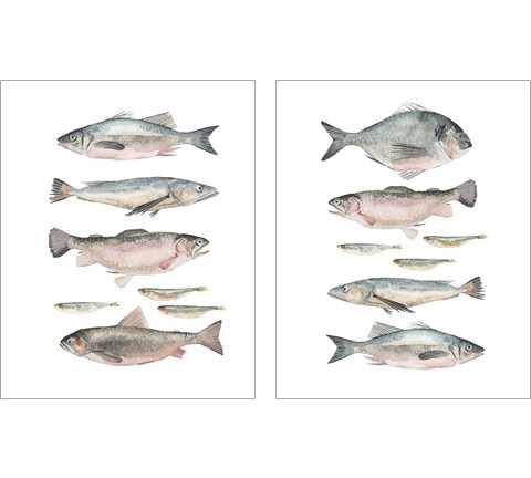 Fish Composition 2 Piece Art Print Set by Emma Scarvey