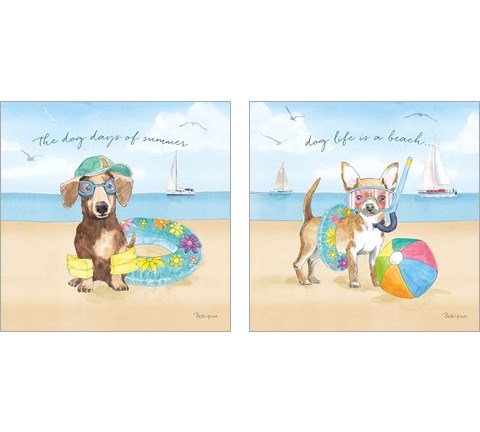 Summer Paws 2 Piece Art Print Set by Beth Grove