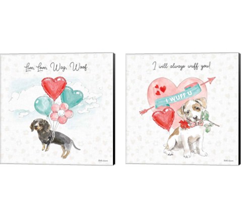 Paws of Love 2 Piece Canvas Print Set by Beth Grove