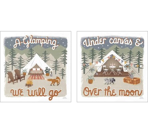Gone Glamping 2 Piece Art Print Set by Laura Marshall