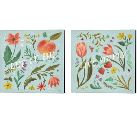 Spring Botanical 2 Piece Canvas Print Set by Janelle Penner