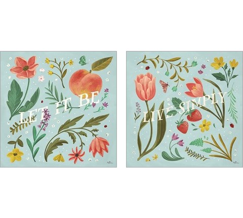 Spring Botanical 2 Piece Art Print Set by Janelle Penner