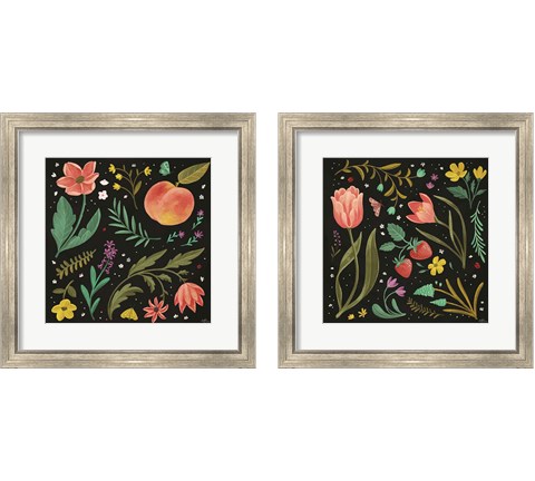 Spring Botanical Black 2 Piece Framed Art Print Set by Janelle Penner