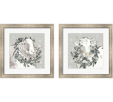 Modern Farmhouse Snowflakes 2 Piece Framed Art Print Set by Anne Tavoletti