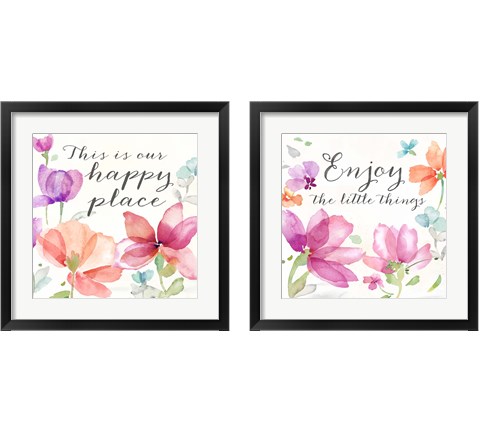 Poppy Field Sentiment 2 Piece Framed Art Print Set by Cynthia Coulter