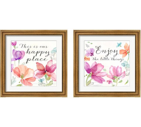 Poppy Field Sentiment 2 Piece Framed Art Print Set by Cynthia Coulter
