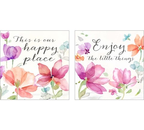 Poppy Field Sentiment 2 Piece Art Print Set by Cynthia Coulter