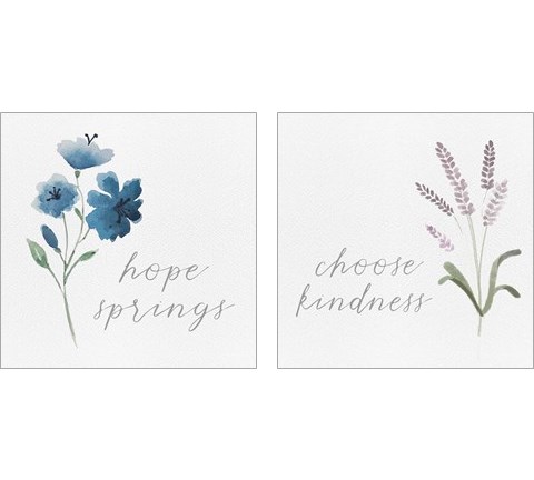 Wildflowers and Sentiment 2 Piece Art Print Set by Hartworks