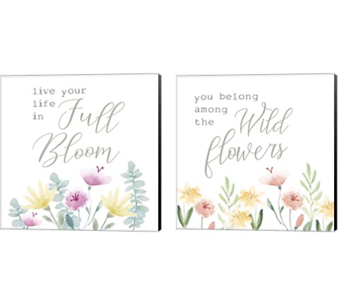 Full Bloom 2 Piece Canvas Print Set by Hartworks